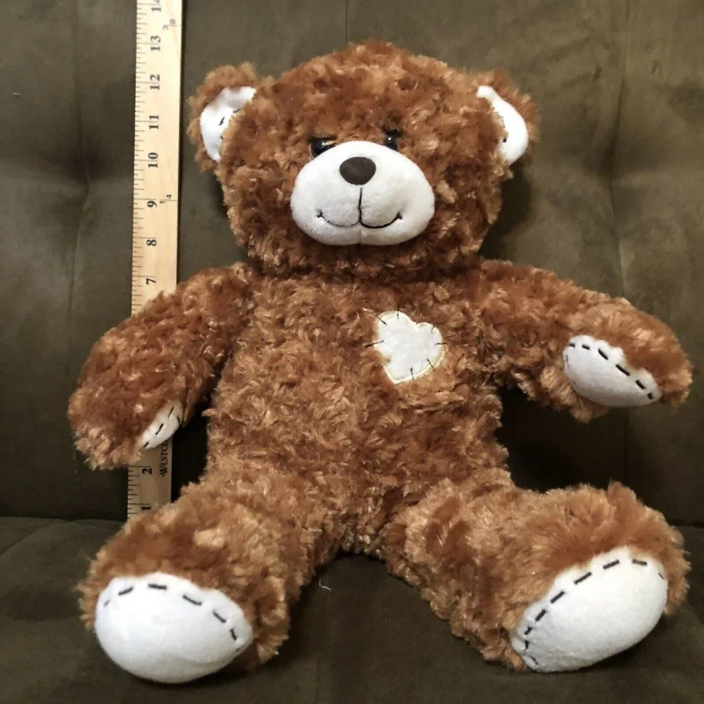 Build-A-Bear  Champ Brown Patch Work - Stitched Teddy Bear Plush BABW Gift - Picture 2 of 10